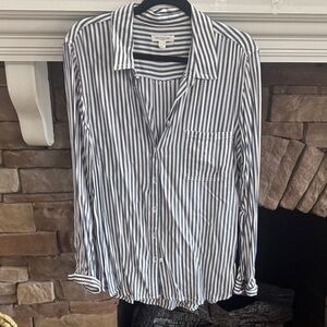 Beachlunchlounge Navy and White Striped Shirt